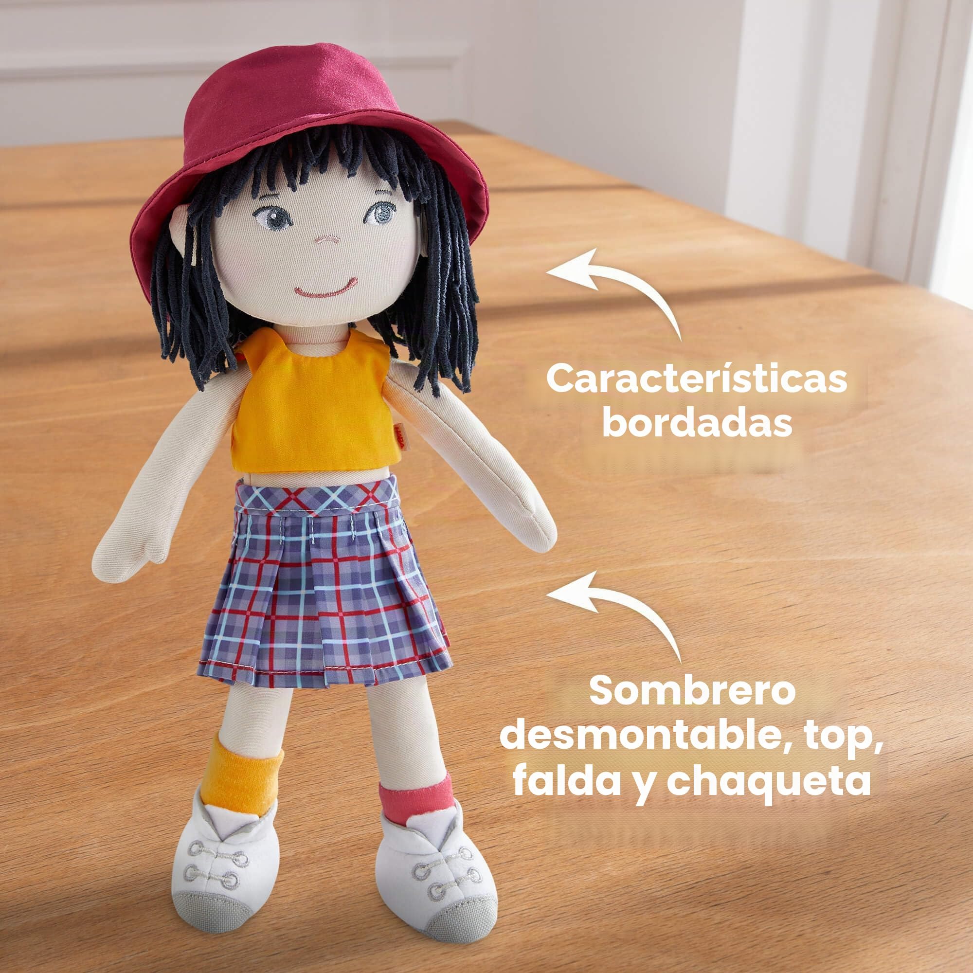 HABA Yuki – Muñeca de Tela Fresca de 30 cm para niños pequeños, fácil de Poner y Quitar, fácil de Limpiar y Lavable, a Partir de 18 Meses, 2011829001