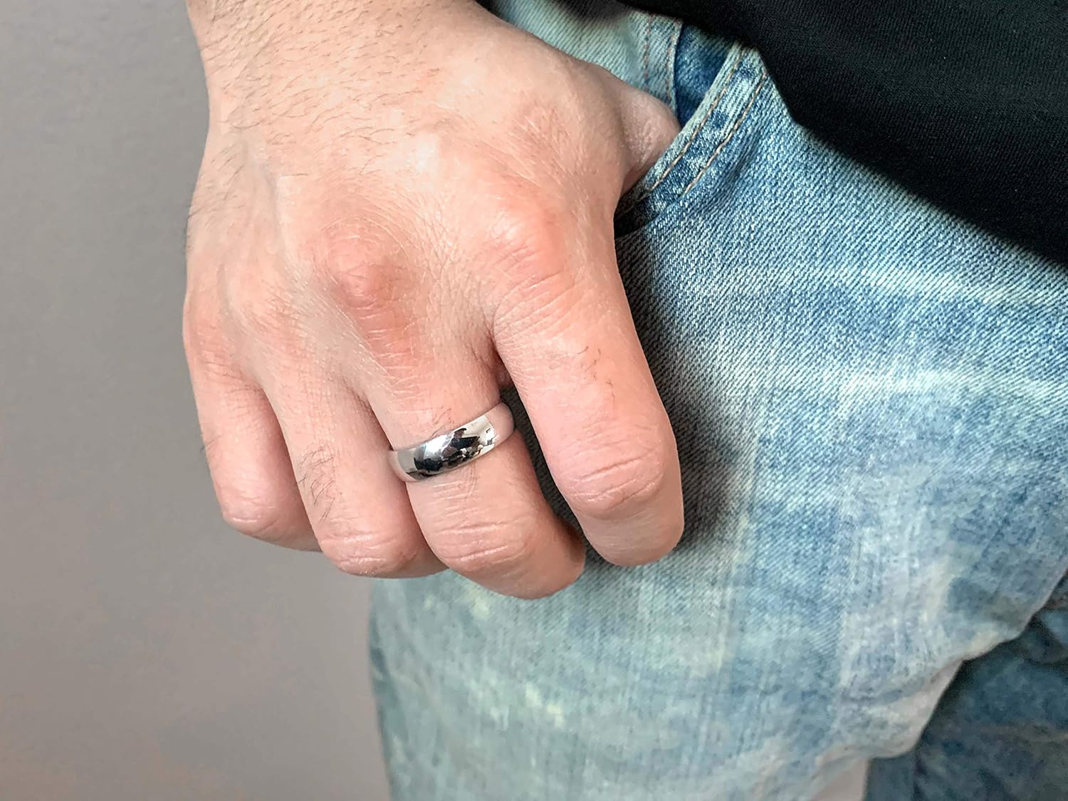 Sterling Silver Plain Dome Wedding Band for Men and Women, Made In USA - Custom Text Personalized Ring, 3mm to 8mm Width, Size 4-13 - Image 5