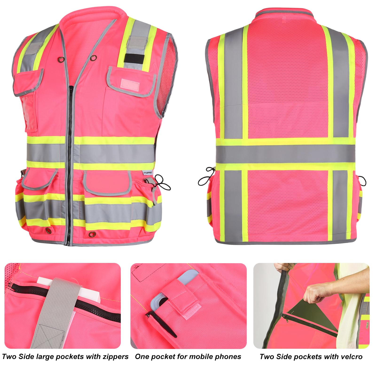 Snapklik.com : HYCOPROT Reflective Safety Vest Class 2 High Visibility ...