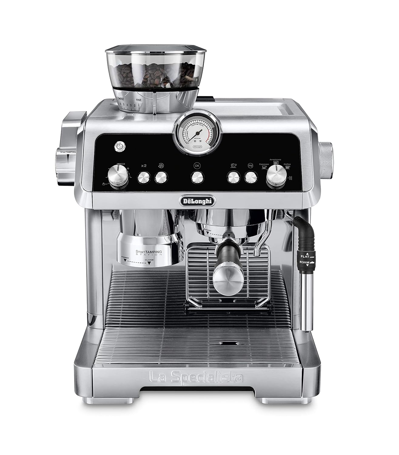 DeLonghi La Specialista Espresso Machine with Sensor Grinder Dual Heating System Advanced Latte System Hot Water Spout for
