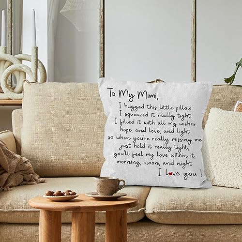 Miniatura 3 de Mimi Gifts - Fundas de almohada de 18 x 18 pulgadas, regalos para Mimi, decoración decorativa, fundas de almohada para el hogar, dormitorio, sofá