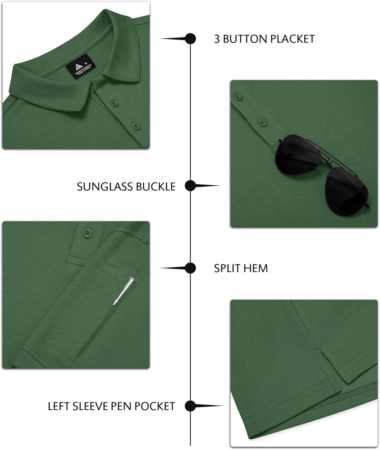 ZITY 3 Pack Mens Polo Shirts Short Sleeve Golf Moisture-Wicking Shirts for Men - Image 4