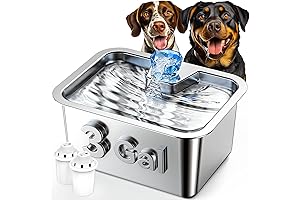 Stainless Steel Floating Tap Fountain for Pets - 3 Gallon Automatic Water Dispenser