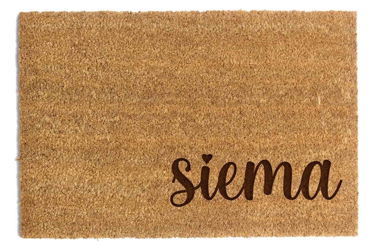 Happenings Doormat Coir With Text hello Entrance Door Mats In Different Languages ​​To Choose Natural Matting Non-Slip 40 x 60cm (siema)