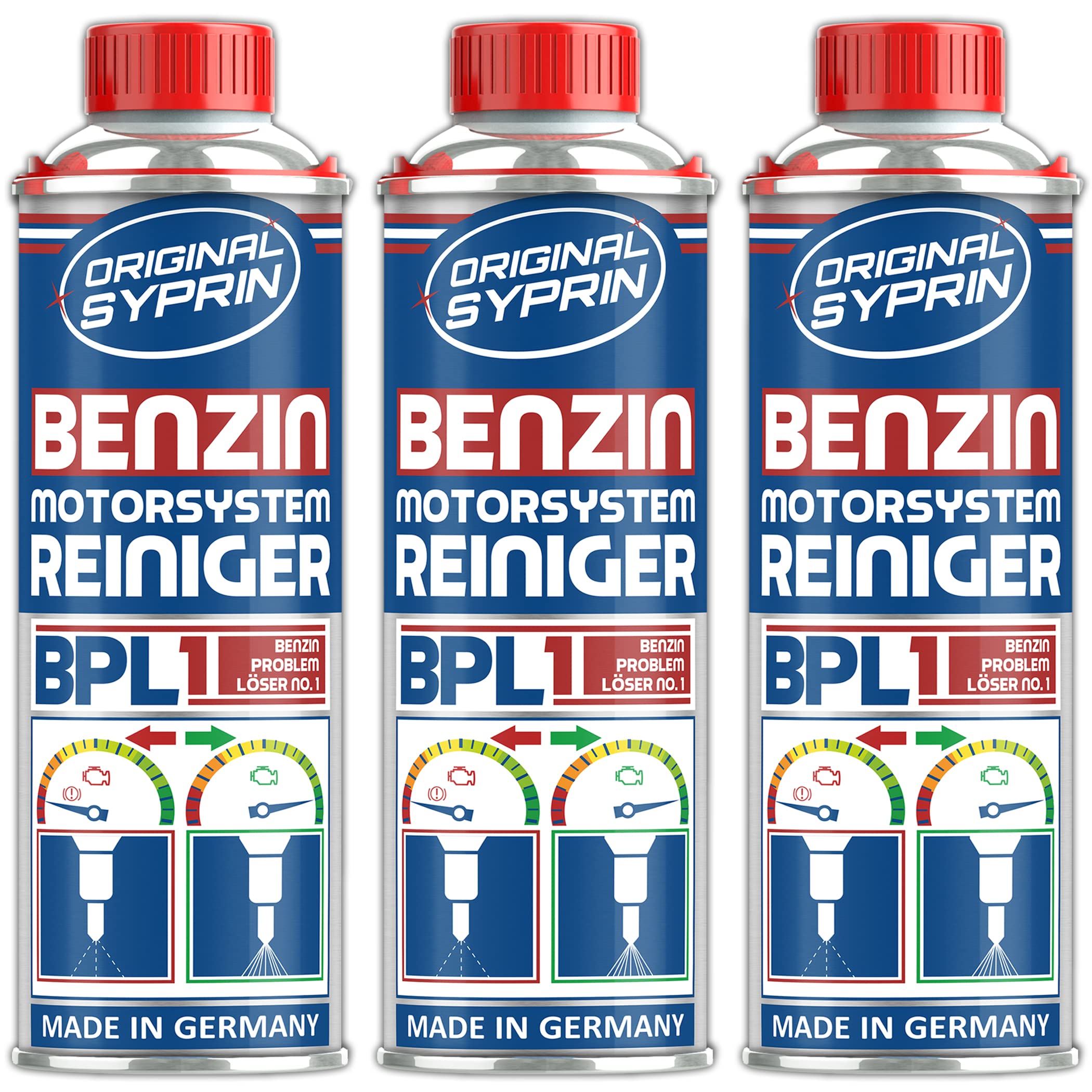 SYPRIN - Aditivo Limpiador diésel y Gasolina, 3 Unidades para Sistema de Limpieza de Sistema I para Todos los Motores diésel de Gasolina (3X 500ml)