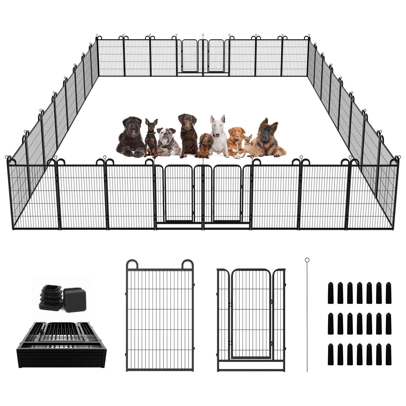 Kfvigoho Dog Playpen Outdoor 32 Piece Panels