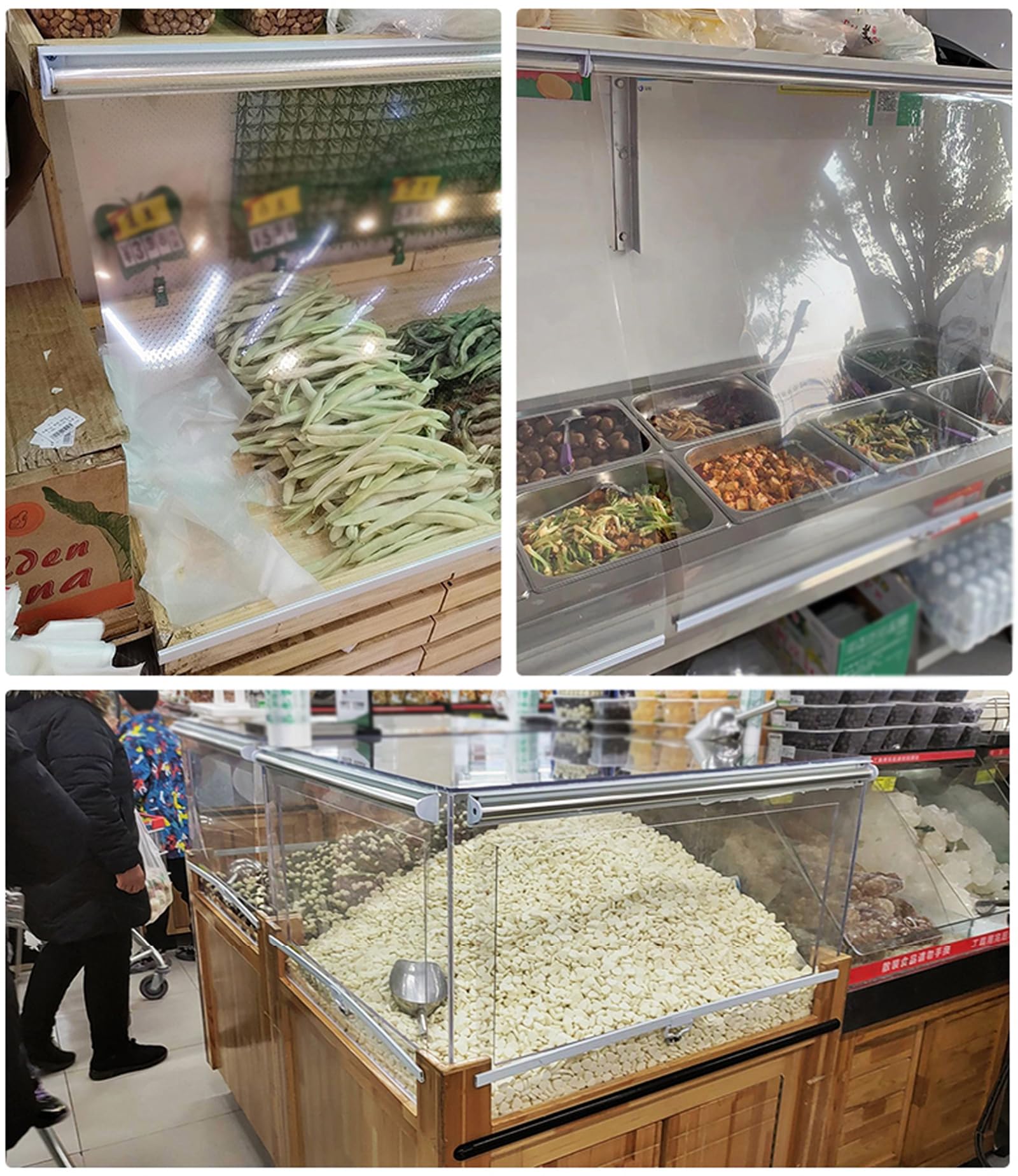 Tende a Rullo Impermeabile,Antipolvere Mantieni Fresco Tenda Avvolgibile Trasparente,Materiale Pet per Uso Alimentare,per Frigorifero del Supermercato Armadi Alimenti Cotti (W150xH150cm)
