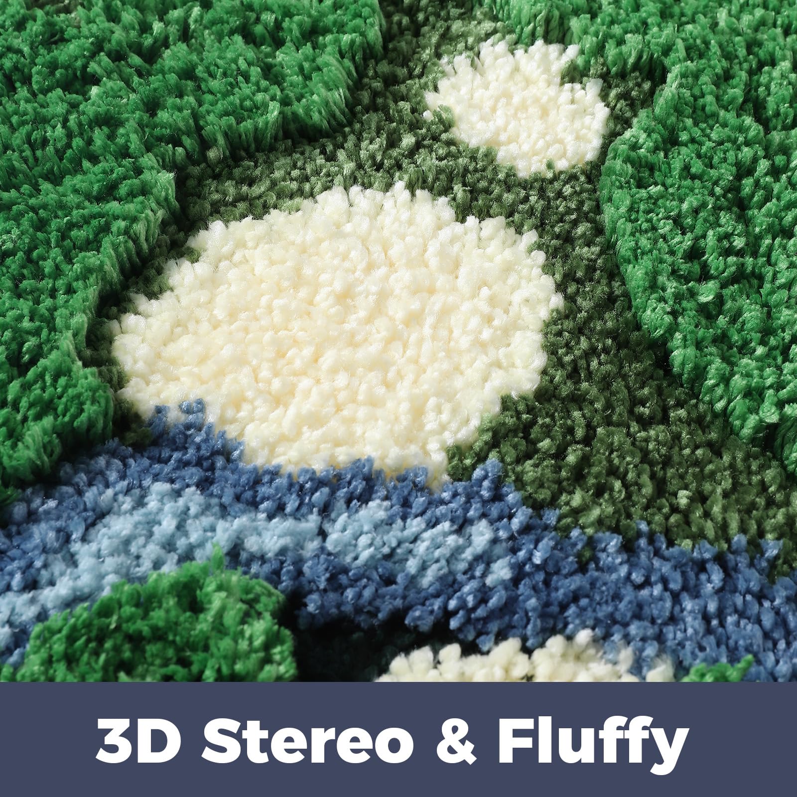 Alfombra de baño de musgo verde, ultra gruesa, suave, decoración estética 3D, bonita alfombra de baño única, súper absorbente, antideslizante, lavable, alfombra de musgo para suelo de ducha