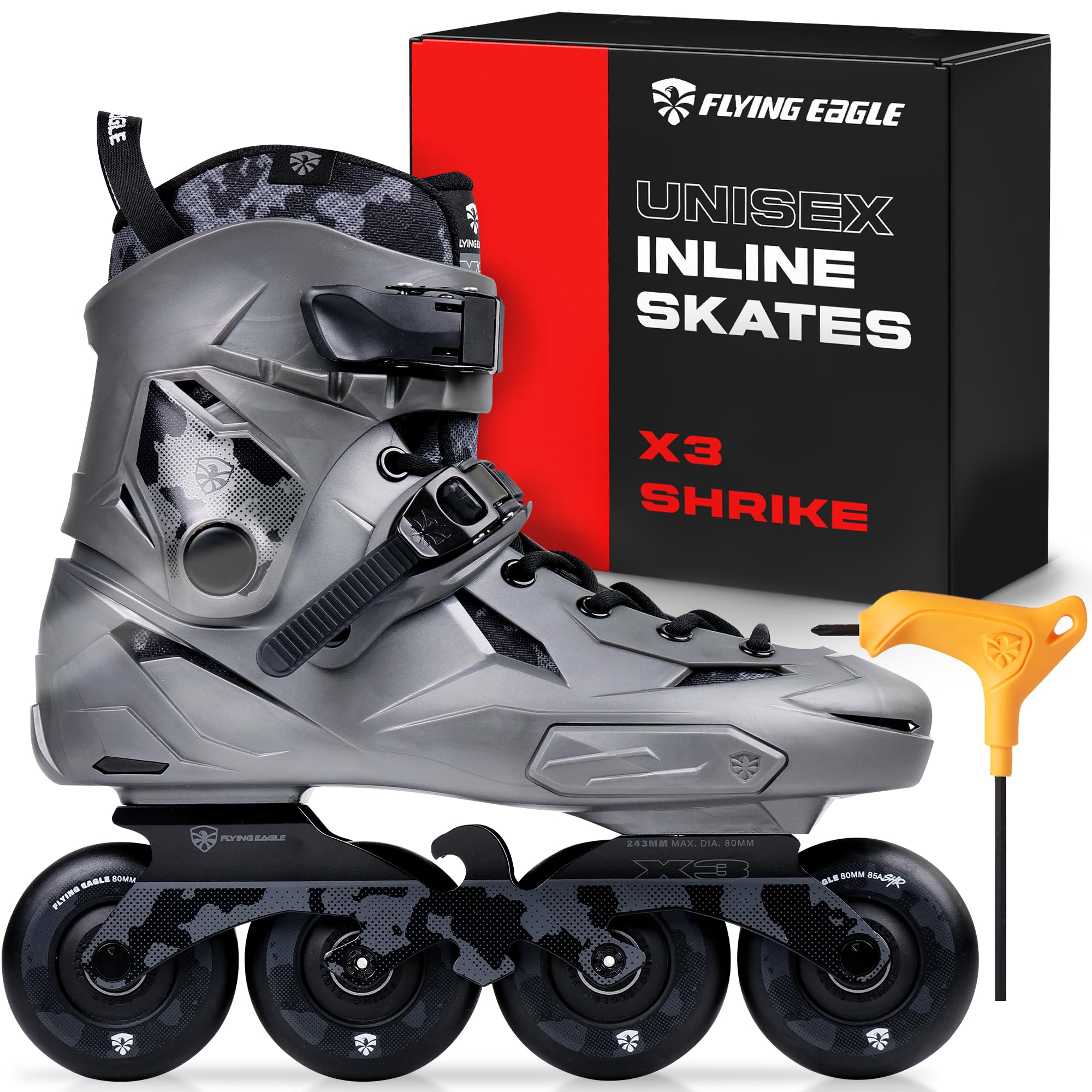 Flying Eagle X3 Shrike Freeskates - Aggressive Inline Skates for Men & Women, Adult Roller Skates Inline, Roller Skate, Skating Shoes for Outdoor, Rollerskates Adult