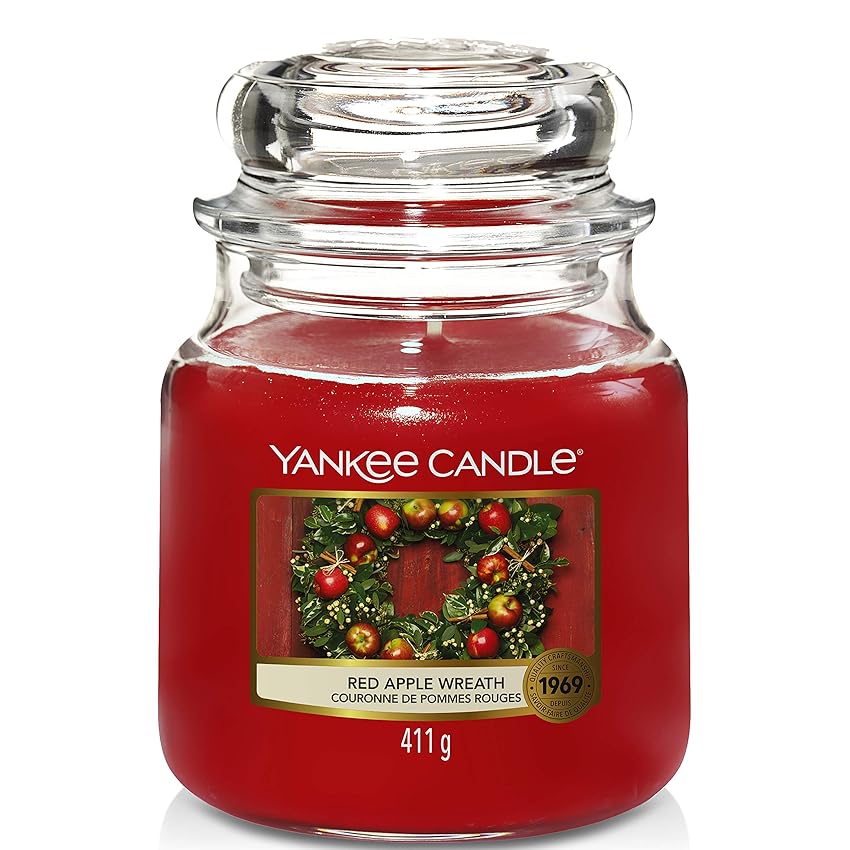 Yankee Candle Candela Profumata In Giara Media, Durata Fino A 75 Ore, Rosso, ‎10.7x 10.7 x 12.7 cm, 412.77 grammi