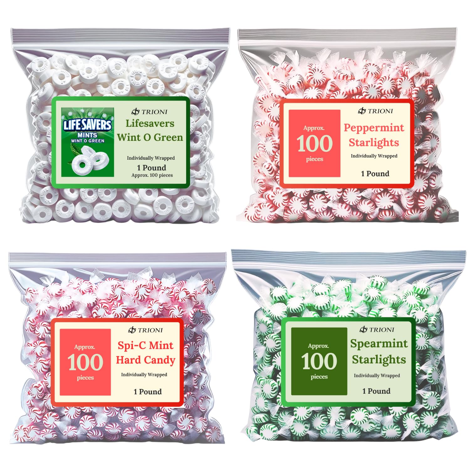 Mints Individually Wrapped Bundle Includes (4 lb) Hard