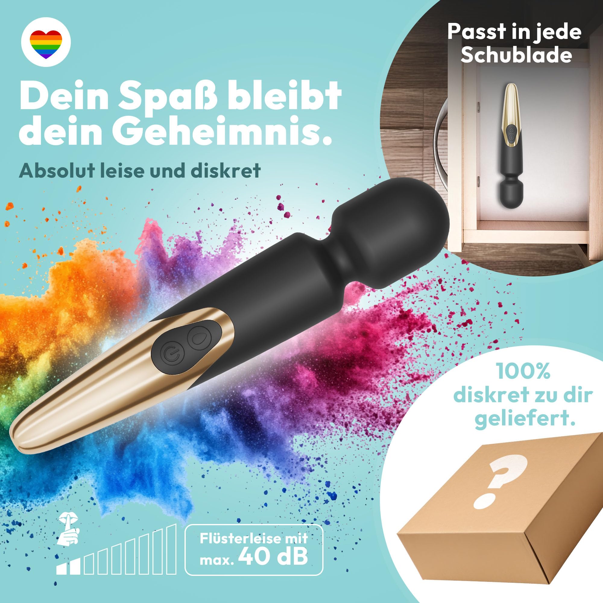 Magic Wand Vibrador Inalámbrico para Mujeres – Varilla de masaje con estimulación del clítoris y batería – 10 modos, juguete sexual para parejas y solos