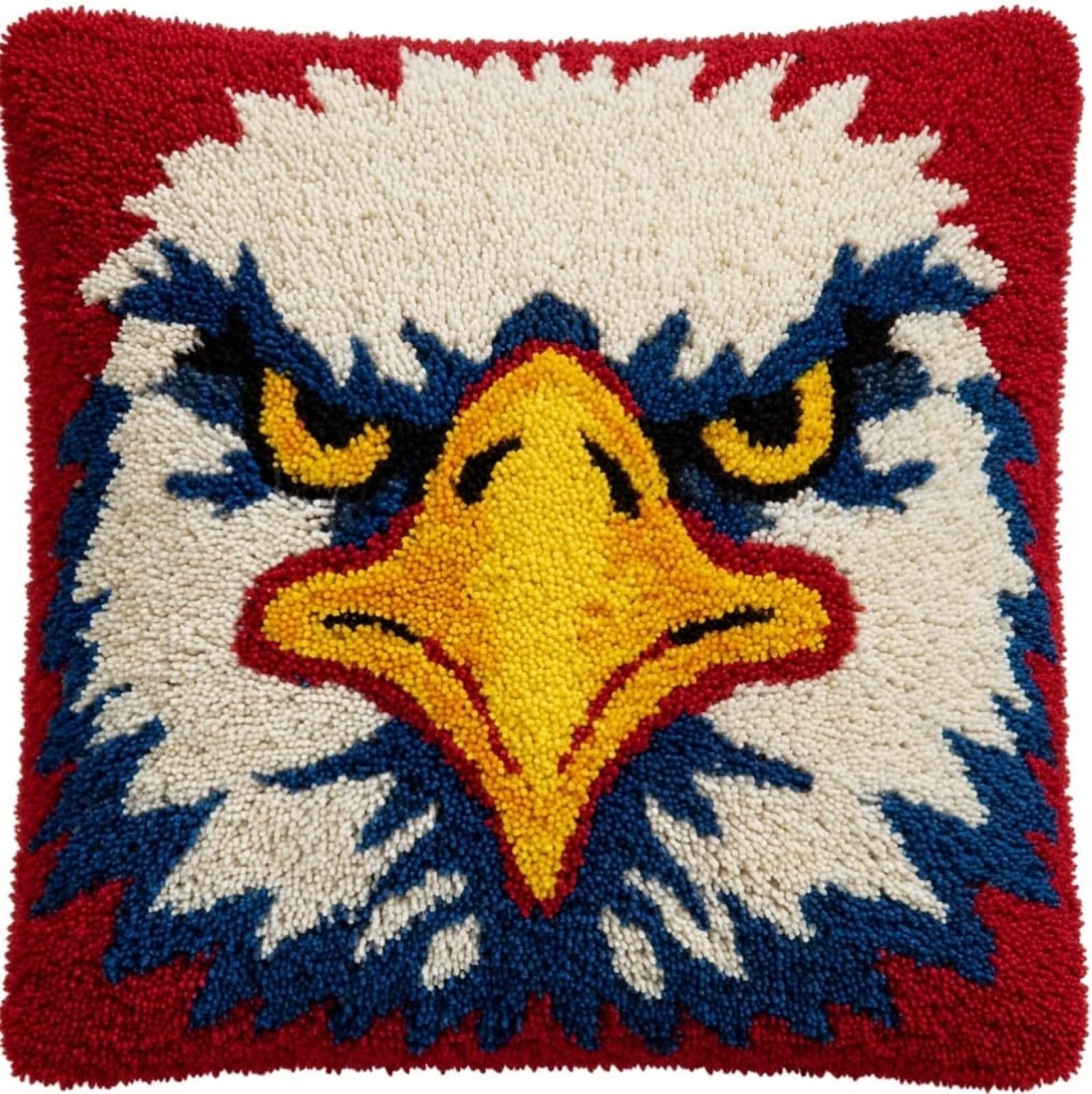 AxiangziK Latch Hook Cushion Kits,Bald Eagle (Animal Bird) 17x17in Latch Hook Kits for Adults DIY Rug Crafts Arts Carpet for Home Decoration Birthday,Christma,Gift