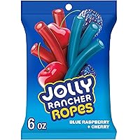 Vista 1 de JOLLY RANCHER Ropes - Bolsa de dulces con sabor a frambuesa azul y cereza, 6 onzas