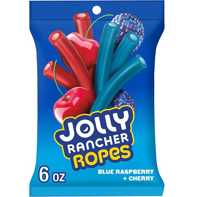 JOLLY RANCHER Ropes Blue Raspberry and Cherry Flavored Candy Bag 6 oz