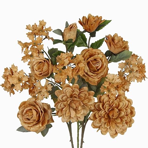 3 Pcs Fall Flowers Artificial for Decoration Autumn Silk Flowers
