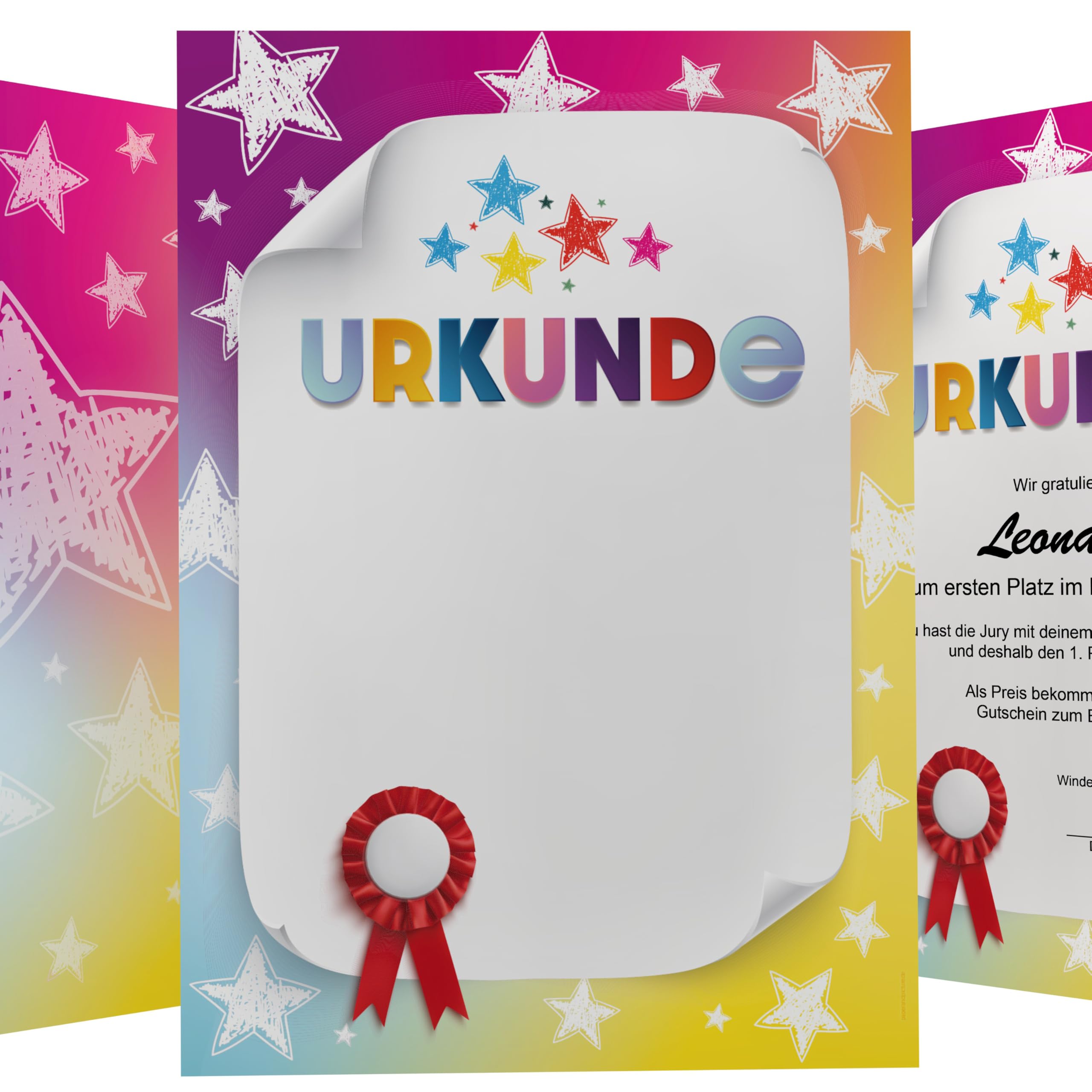 Papel de certificado "Best Kids", para niños y jóvenes, para certificados, DIN A4, 190 g/m², plantillas de impresión gratuitas, papel certificado, certificado de papel, certificado en blanco (100)