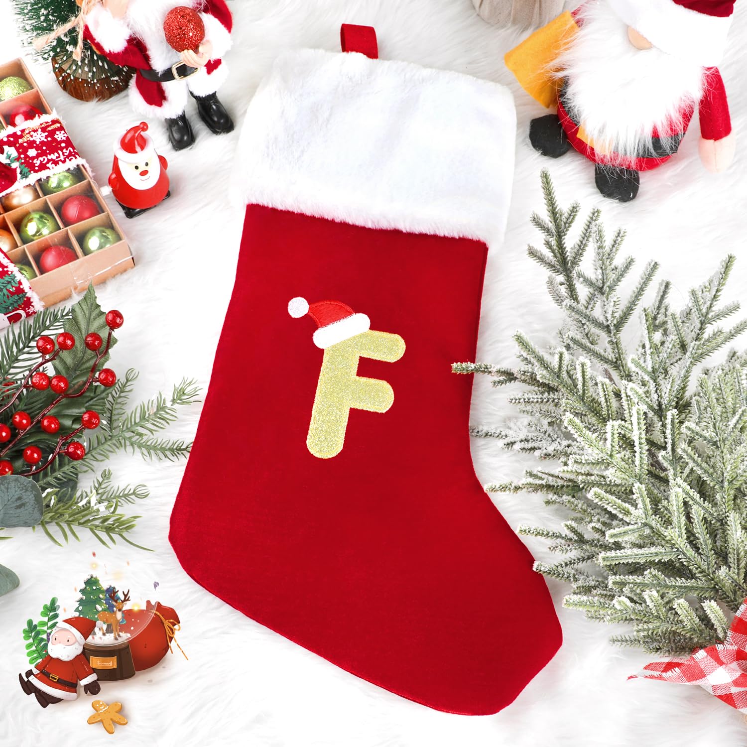 VEYLIN Medias De Navidad Con Letras, Medias De Navidad Grandes De Felpa, image size:1500x1500