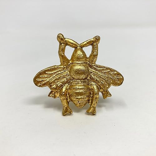 Manijas de puerta de armario de oro antiguo dorado antiguo vintage de hierro hechas a mano con animales de metal para armario, tiradores de cajón (6