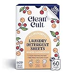 Cleancult Laundry Detergent Sheets - Resealable Box - 3 Stain Fighting Enzymes - Juniper Sandalwood - 60 Loads - Free of Harsh Chemicals - No Mess - No Plastic Waste