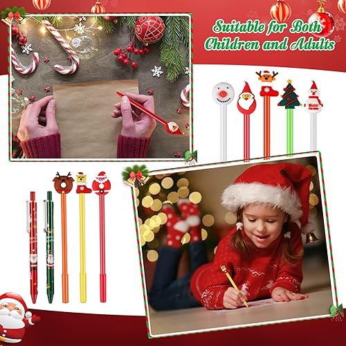 Miniatura 3 de 200 bolígrafos de tinta de gel de Navidad, rotuladores de tinta negra, bolígrafos de Navidad para niños y niñas, para escritura a granel, bolígrafos