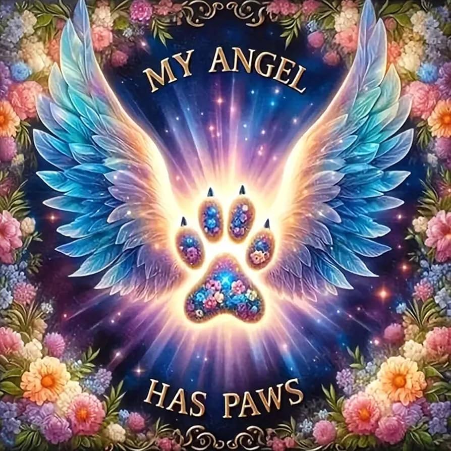 Amazon.com: ZHUDENGXJL My Angel Has Paws 5D Diamond Painting