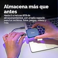 Vista 2 de Crucial X10 SSD portátil de 4 TB, hasta 2,100 MB/s, USB 3.2 USB-C, unidad externa de estado sólido, compatible con Windows, Mac y Android, Azul