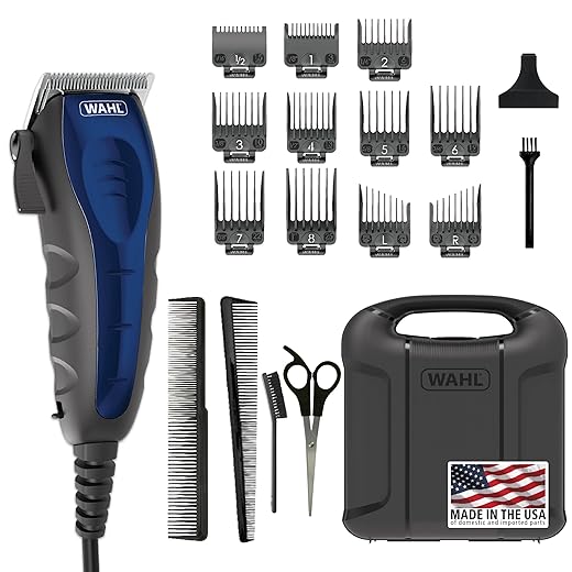Wahl Clipper Self-Cut Compact Personal Haircutting Kit with Whisper Quiet Operation, Adjustable Taper Lever, and 12 Hair Clipper Guards for Clipping, Trimming & Personal Grooming – Model 79467