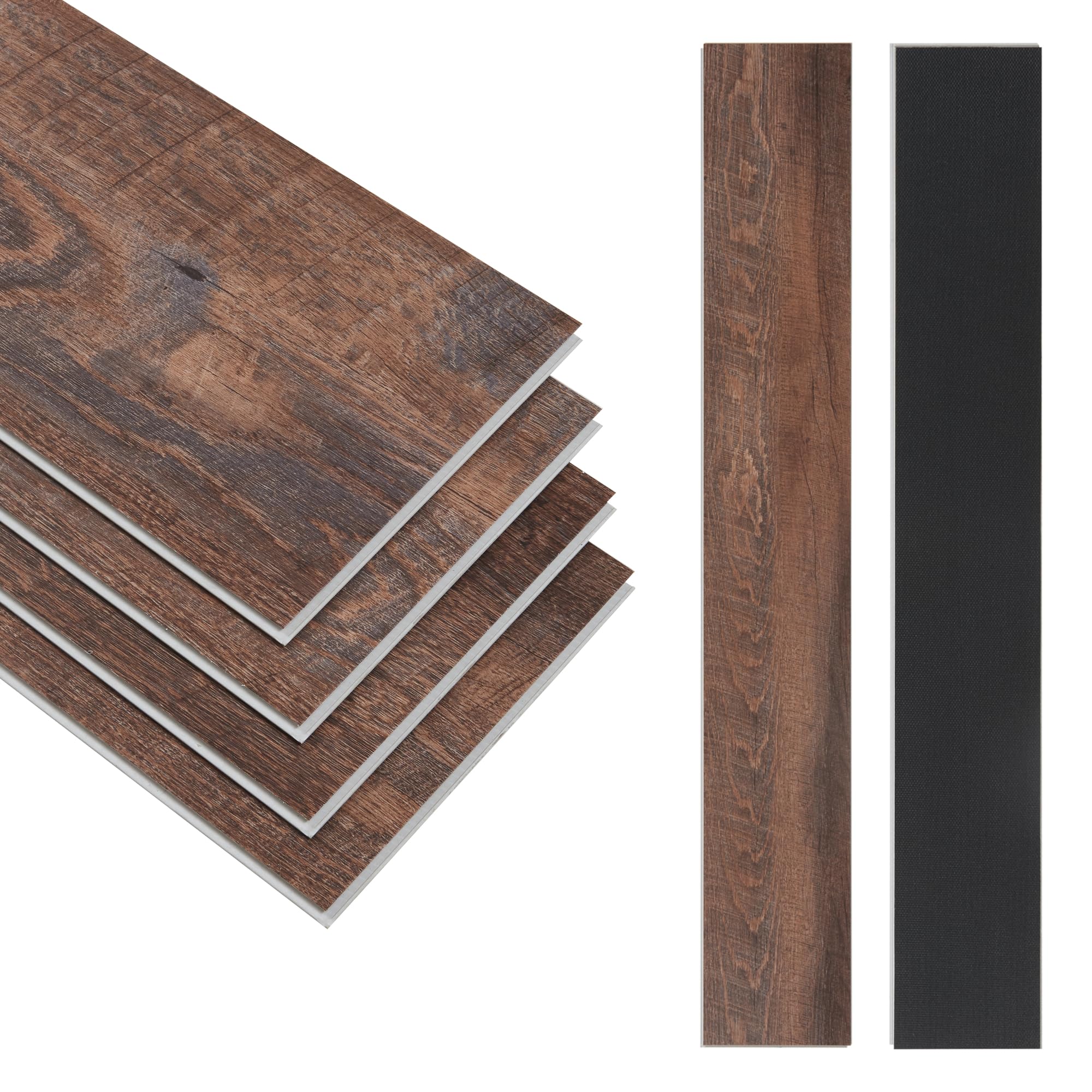 NEU.HOLZ Suelo de Vinilo Okapirg Sistema de Click Suelo Laminado 80 Baldosas de Vinilo para Baño Cocina Grosor 5mm 17,5 m² Antideslizantes Resistentes al Agua SPC 122x18cm - Roble Rústico