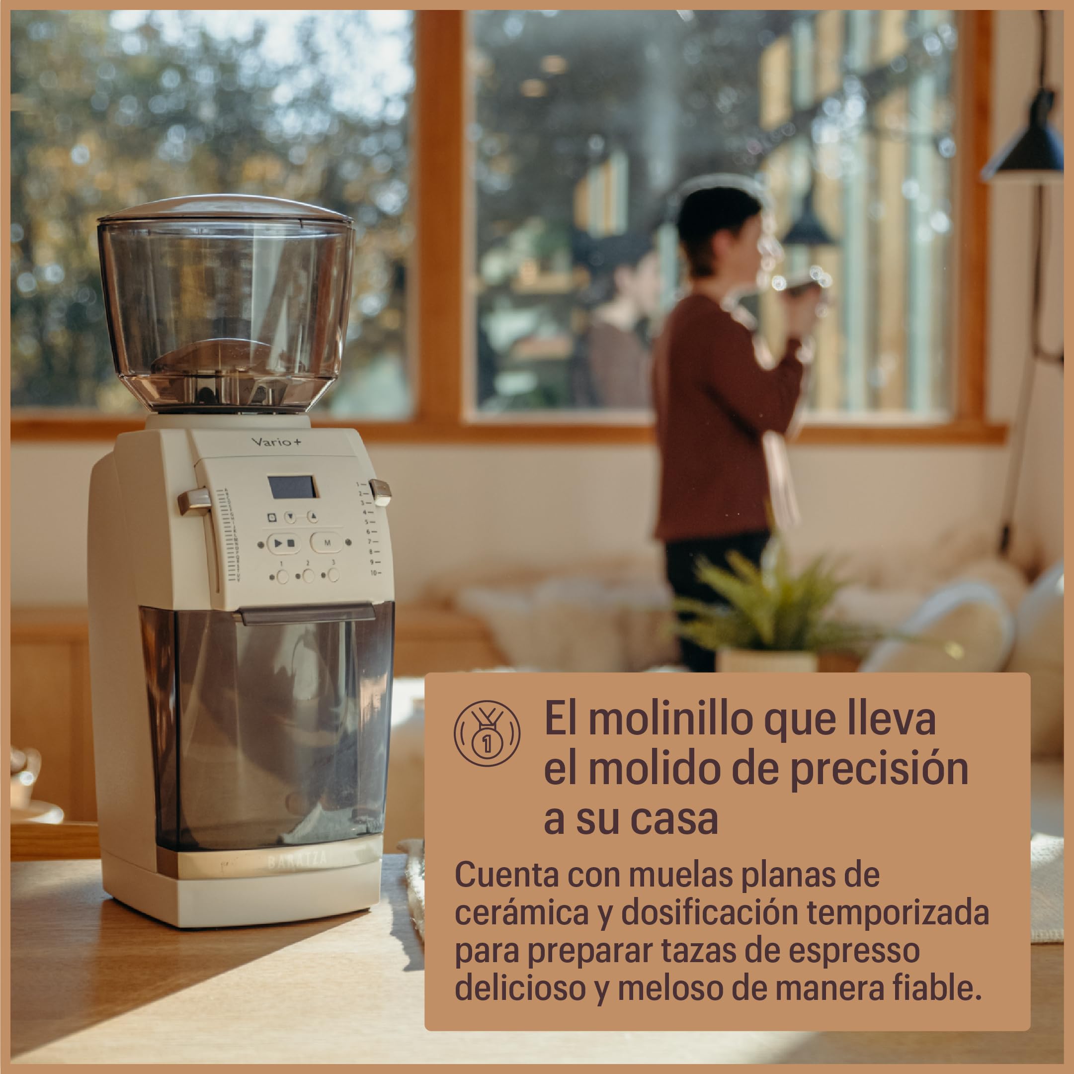 Baratza Vario+ Molinillo Eléctrico de Café en Grano, Blanco | Coffee Grinder con 22 Microajustes