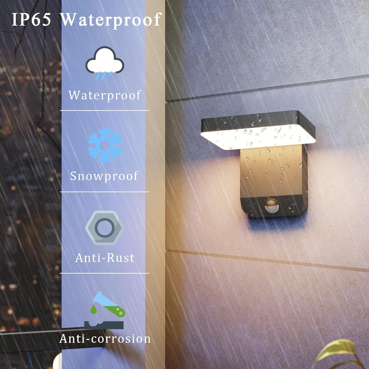 Motion Sensor Outdoor Light,Black LED 24W Exterior Motion Porch Light Modern Outdoor Wall Sconce IP65 Waterproof 3000K for House Garage