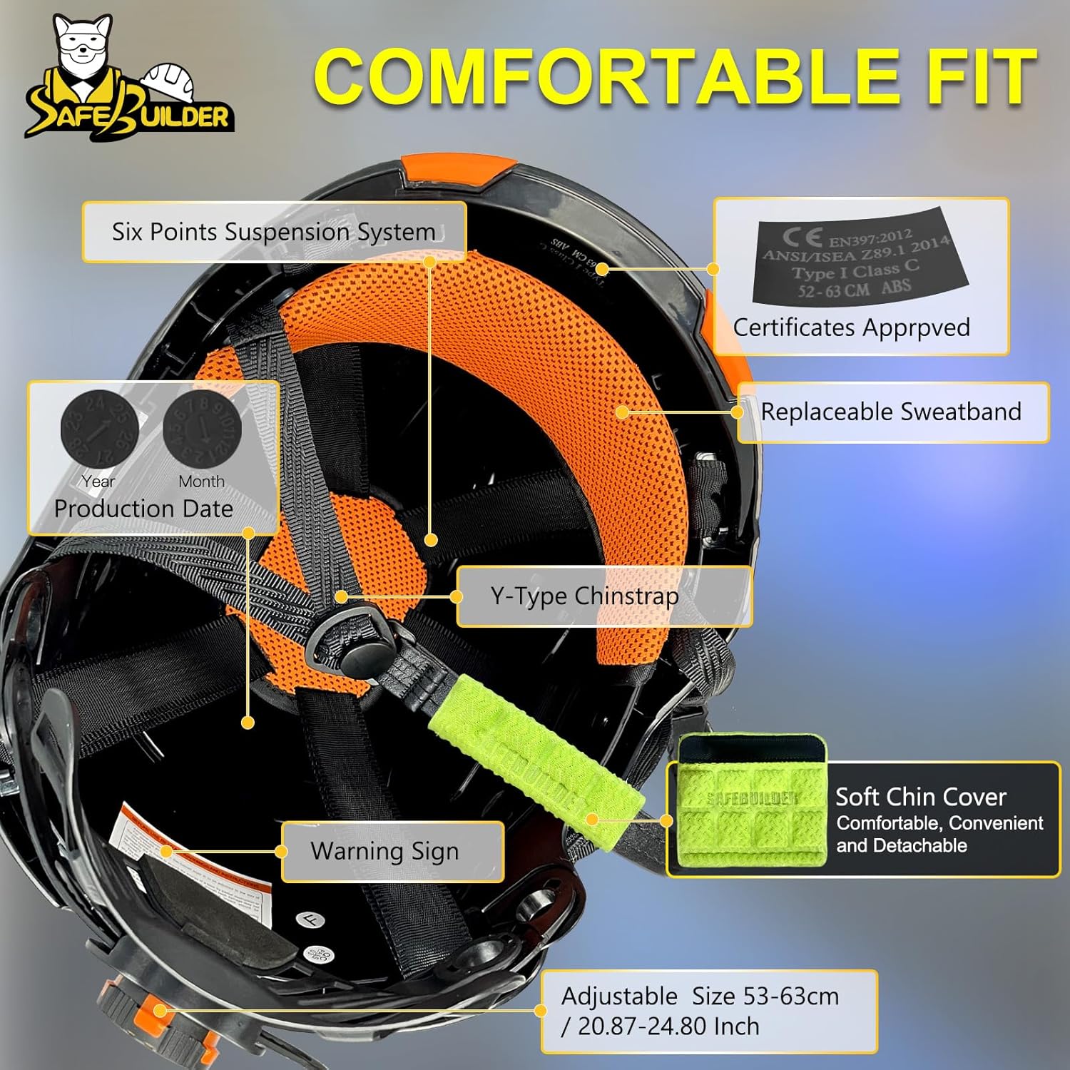SAFEBUILDER CR99 Forestry Safety Helmet Class C Hard Hats 3 In1 Chainsaw Arborist Helmet with Mesh Face Shield Ear Muffs Hearing Protection ANSI Z89.1