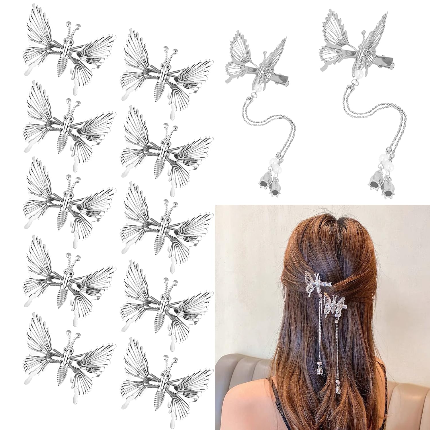 Elegant Butterfly Hair Clips - Decorative Wedding Accessories