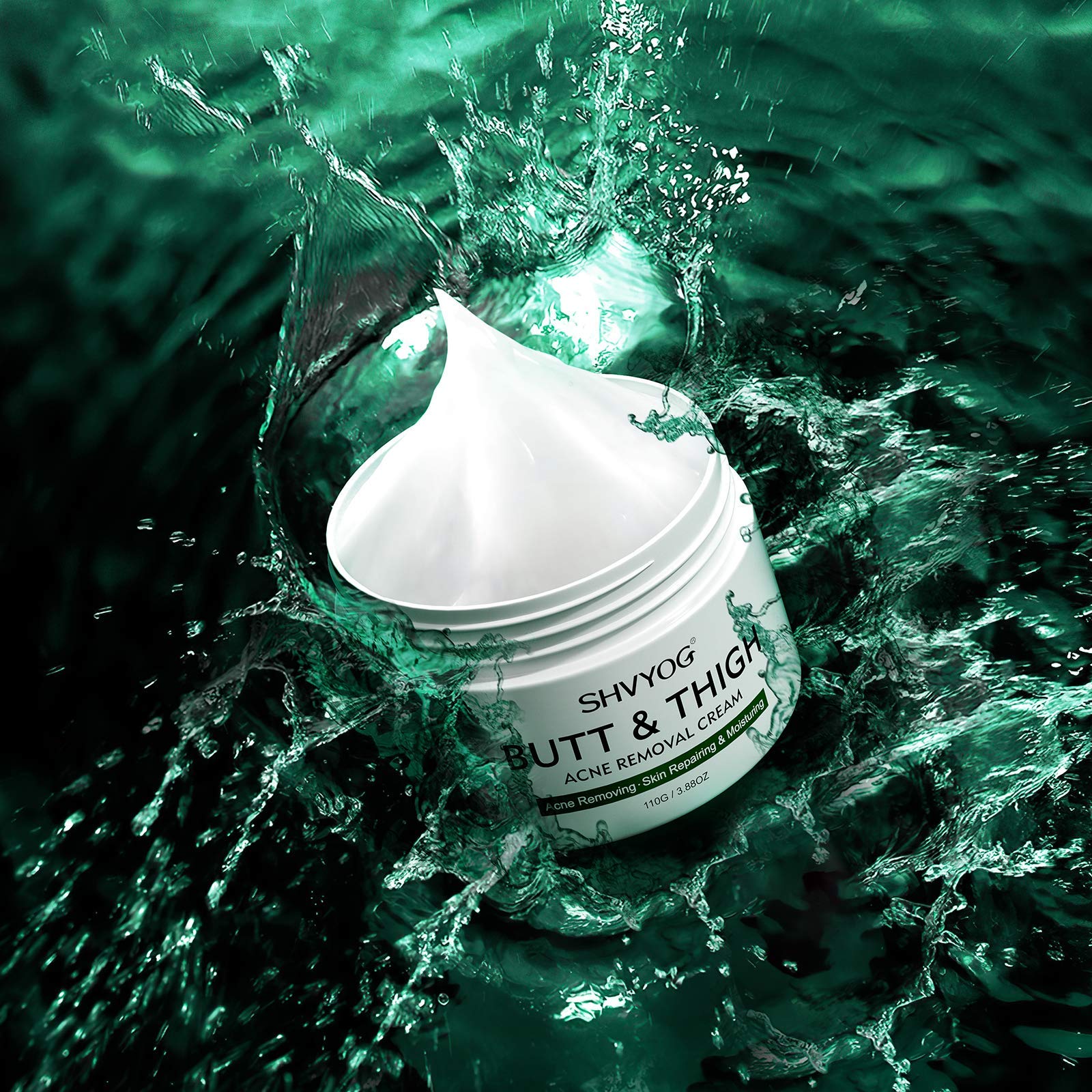 Crema antiacné para glúteos y muslos, crema para el acné corporal, elimina el acné, espinillas y pelos encarnados para glúteos, muslo, zona de espalda y pecho, tratamiento de acné y acné quístico, 5