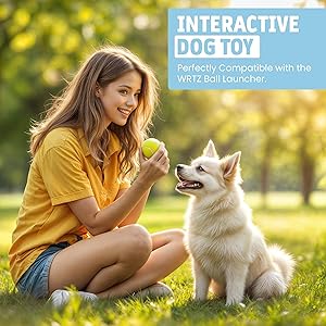 WRTZ 12 Small Tennis Balls for Dogs | 2 Inch Dog Fetch Toys for Your Smaller Pups | Non-Abrasive for Smaller Mouths | Interactive Dog Toys for Boredom & Fun | Works with Ball Launcher for Small Dogs