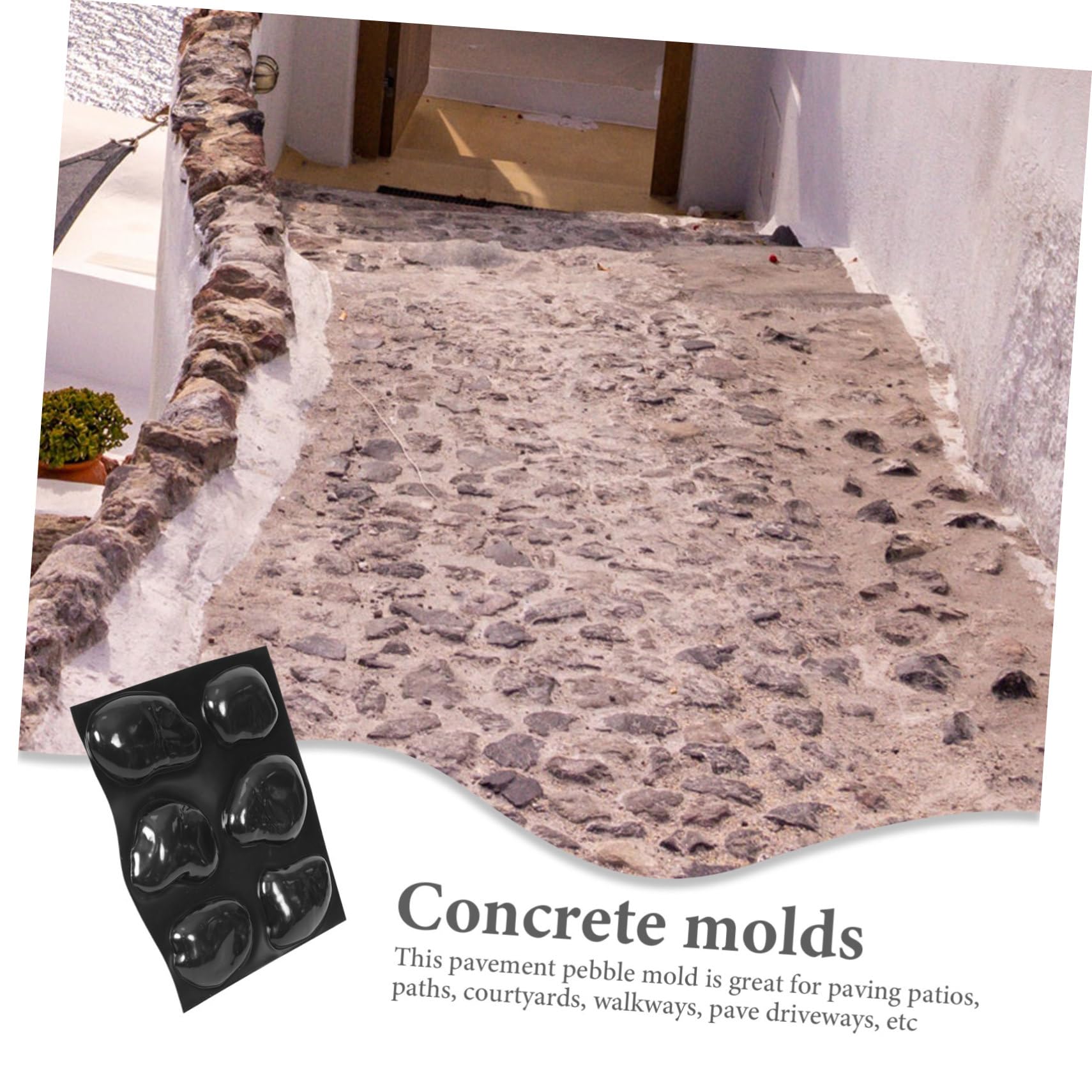 Molde de Pavimento de Guijarros para Jardín DIY Molde de Hormigón para Pasarelas para Patio y de Usar Reutilizable y Decorativo