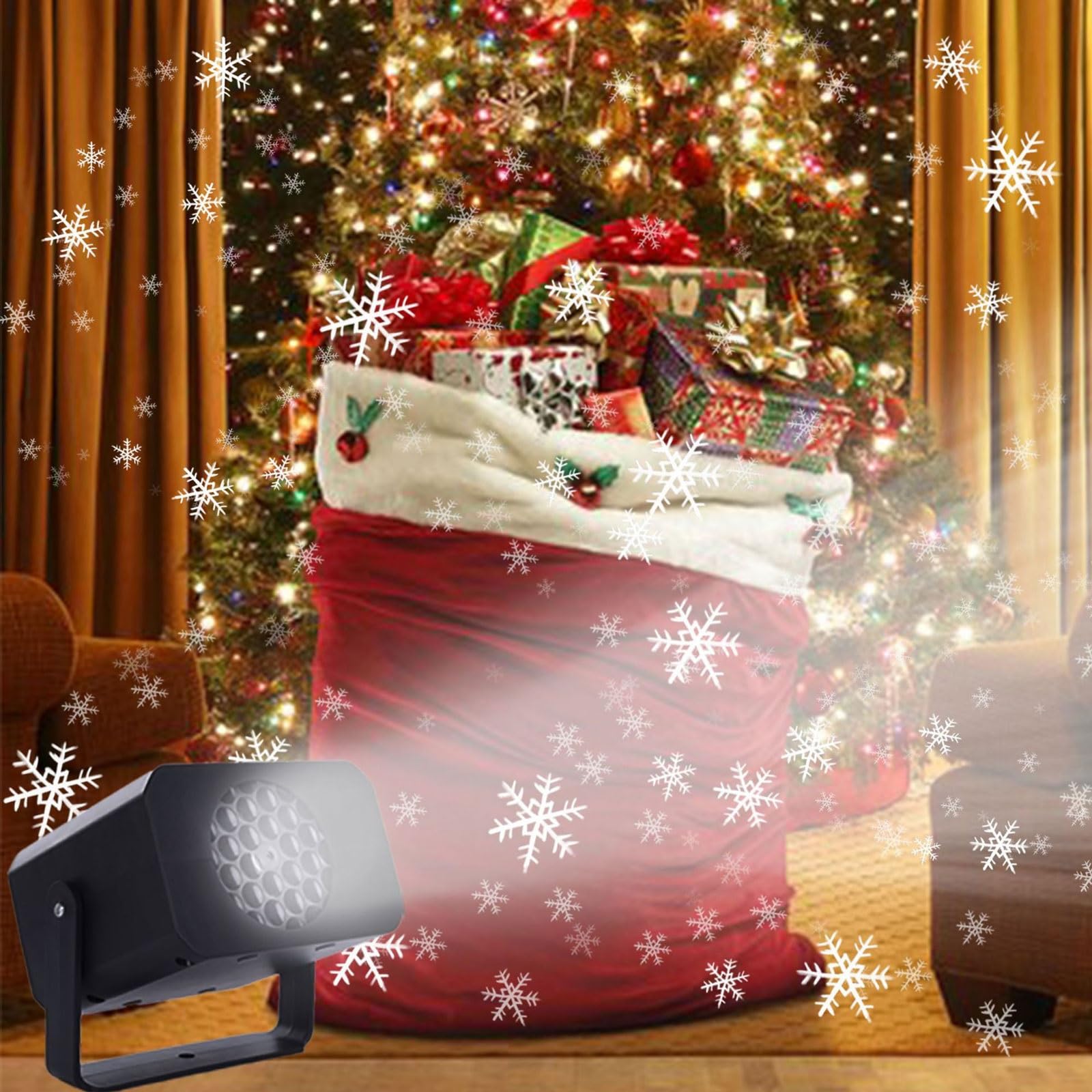 Proyector de luz de nieve de Navidad, luces LED de nieve, rotación de luz para día de San Valentín, Navidad, Halloween, vacaciones, fiesta, boda, jardín, casa, decoración de paisaje, 12025AQ
