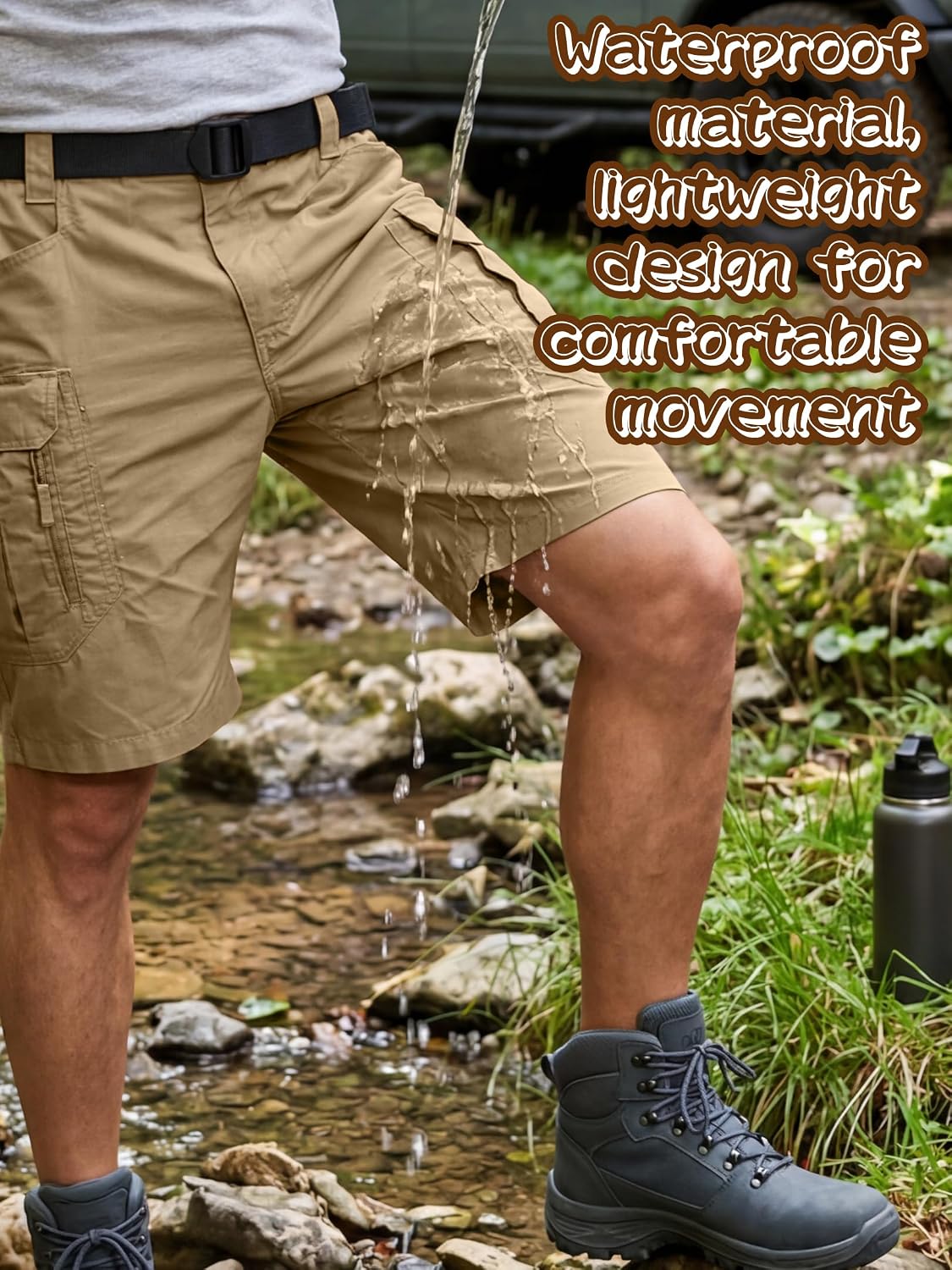 Men's Tactical Cargo Shorts with 8 Pockets