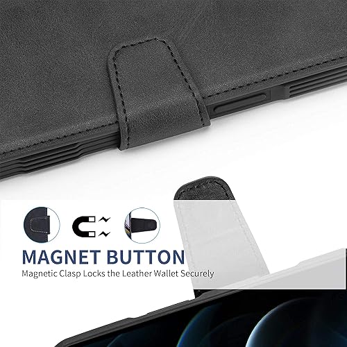 Miniatura 6 de Diseño de USLOGAN Imanes integrados compatibles con accesorios Magsafe y cartera de carga Funda de cuero para iPhone 12 Pro Max con tarjetero