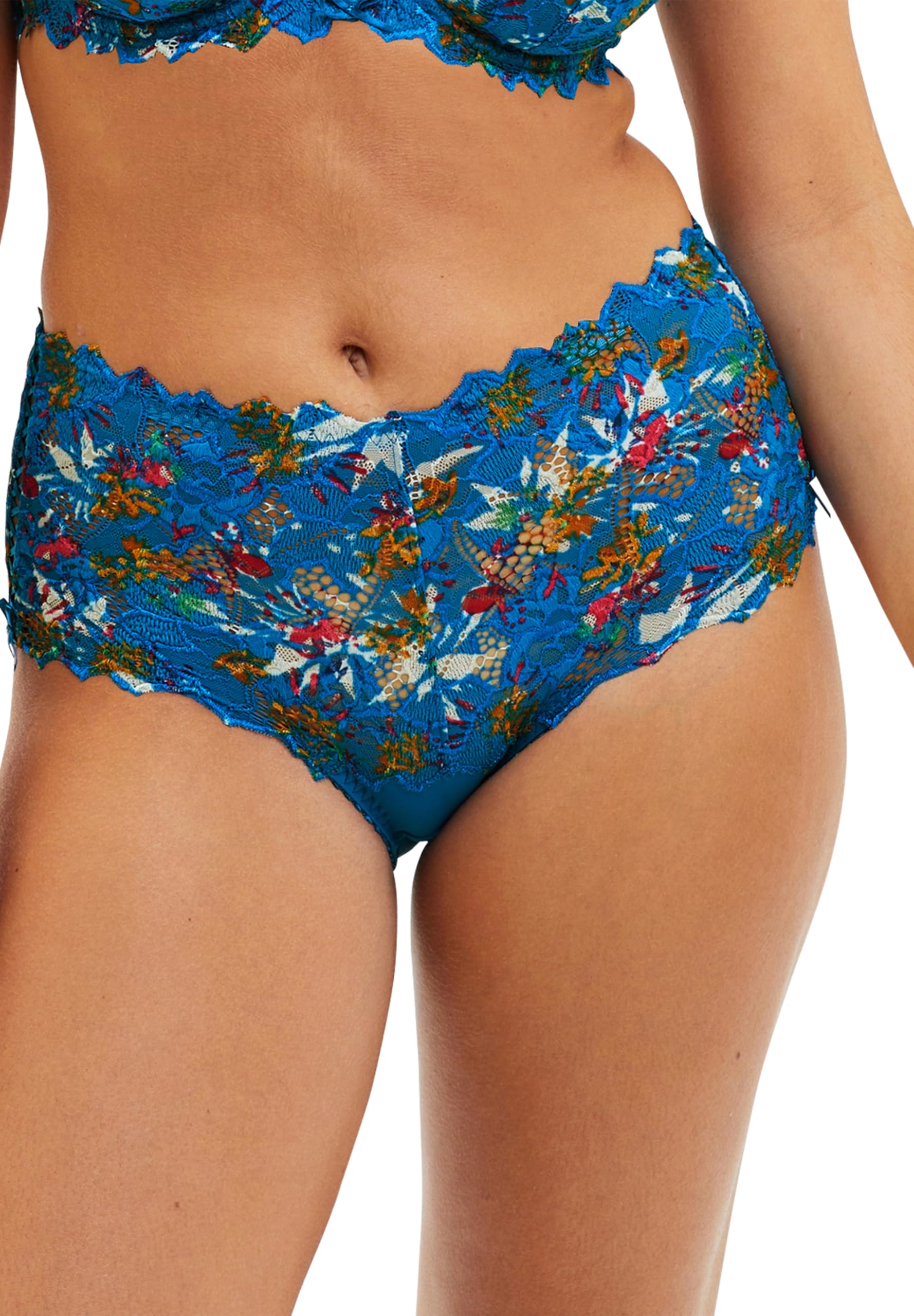 Sans Complexe - Lace Briefs - Arum Mosaic - Women - Mykonos Blue Floral Print - 42/44, Mykonos Blue Floral Print, 42-44