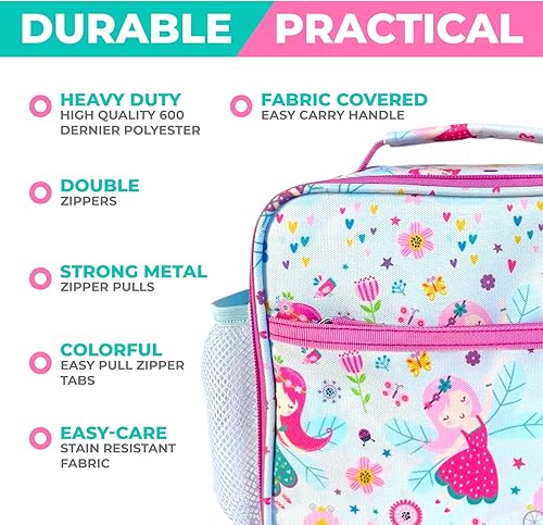 Miniatura 4 de Lonchera para niñas con bolsa de hielo, lonchera para niños, bolsa aislada para niños pequeños, guardería, preescolar, cajas grandes para almuerzos