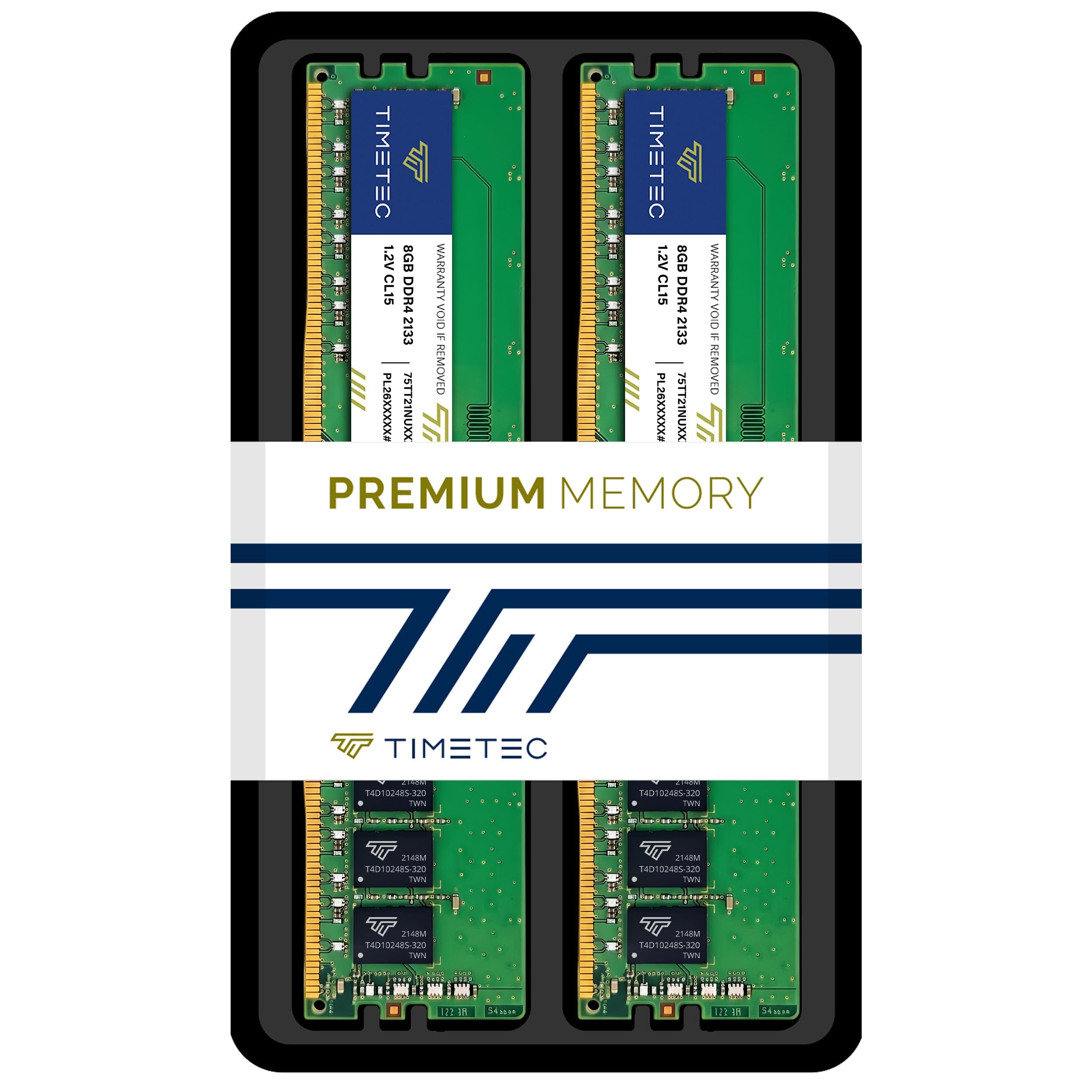 Timetec 16GB Kit(2x8GB) DDR4 2133 MHz (PC4-2133P) PC4-17000 UDIMM – Sin ECC, sin búfer, 288 Pines, 1,2V CL15, Memoria RAM para Ordenadores de sobremesa.