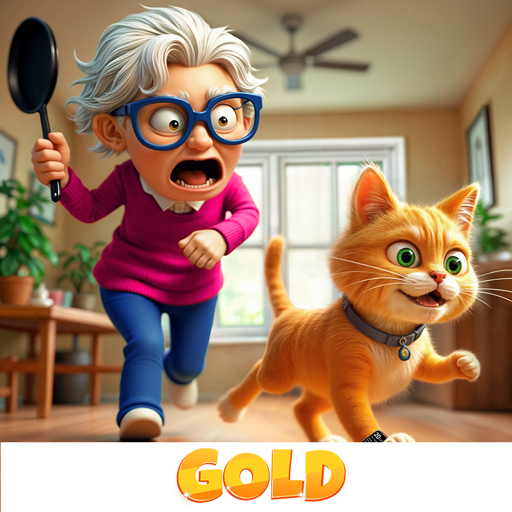 Katzenchaos und böse Oma-Kätzchen aus der Hölle Streichsimulator - Gold