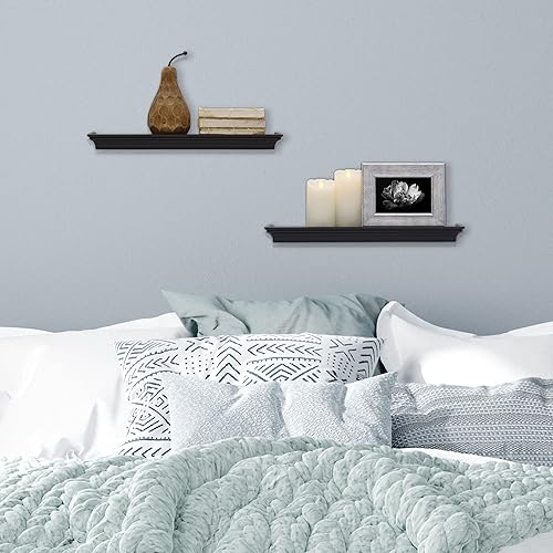 Miniatura 7 de MELANNCO Estantes flotantes de pared para dormitorio sala de estar baño cocina cuarto de bebé juego de 4 blanco 4 unidades