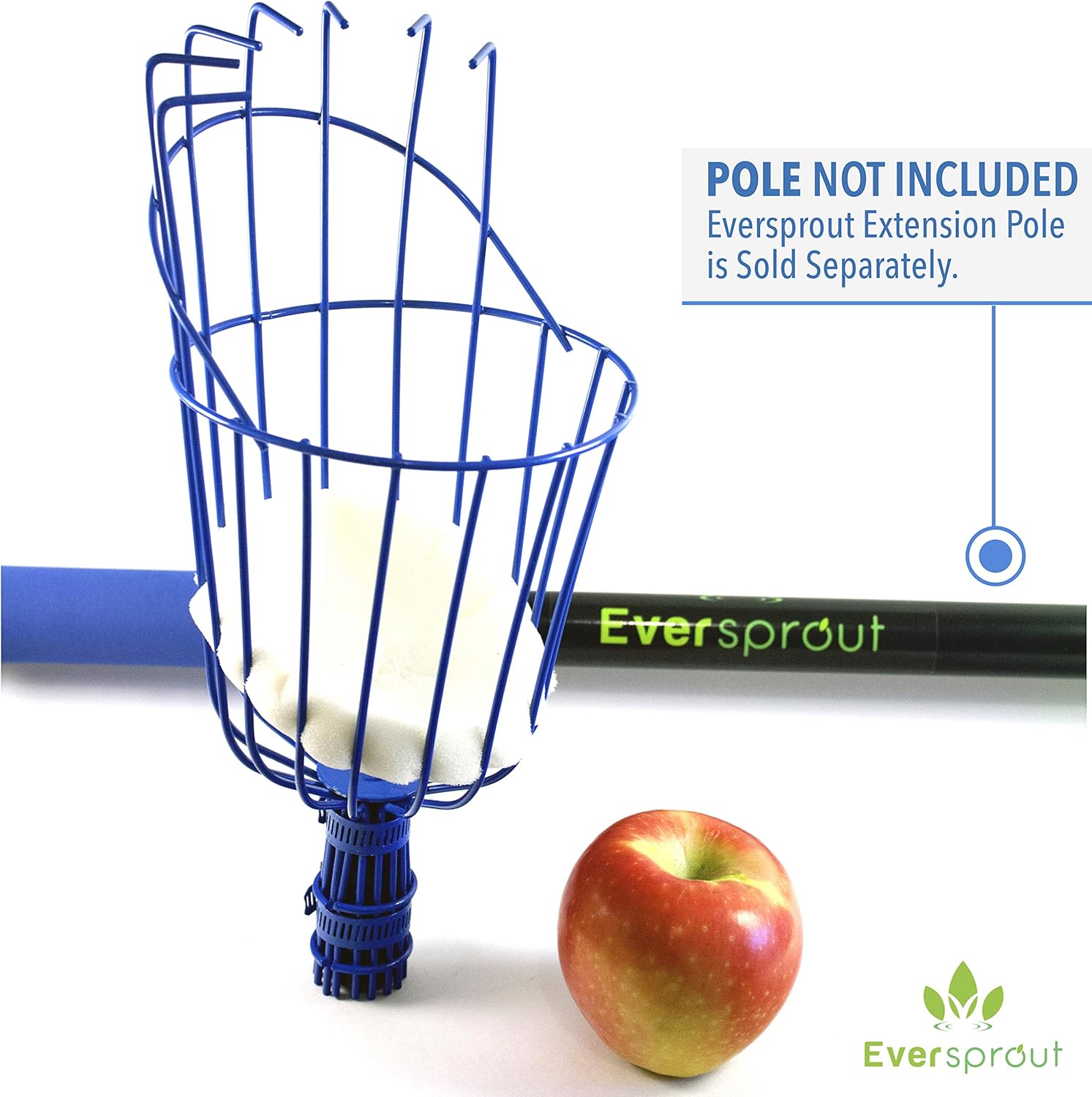 EVERSPROUT Twist-On Fruit Picker Basket, Twists onto Standard US Threaded Pole (3/4-inch ACME), Fruit Picker Head Basket, Fruit Harvesting Tool, Apple, Mango Picker etc. (Head Only, Pole Not Included)