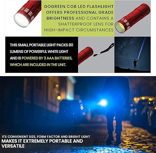 Miniatura 7 de PerfPower Go Green GG-113-COBRD Linterna, 1 EA, color rojo