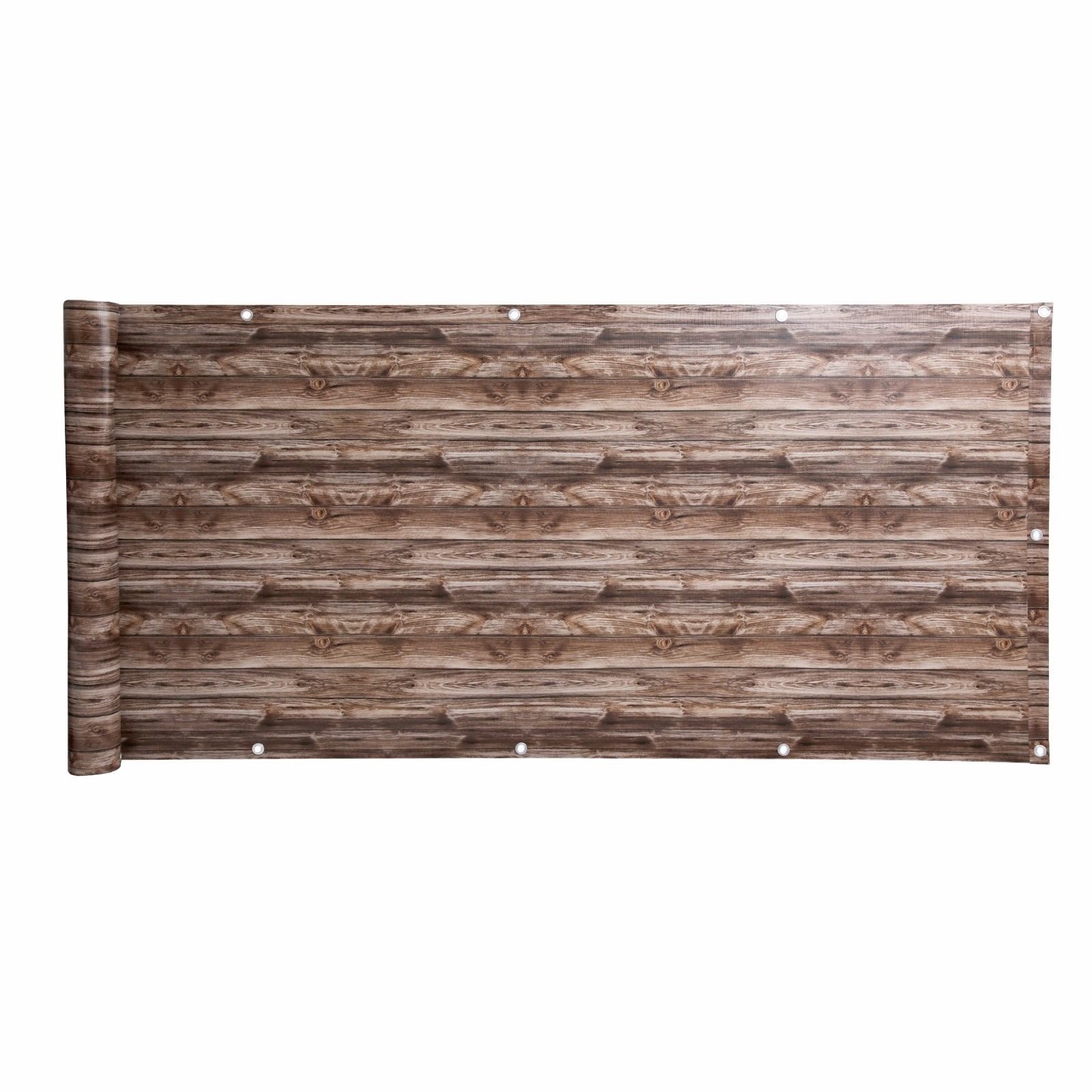 ESTEXO® PVC-Balkonsichtschutz, Balkonbespannung, Balkonverkleidung, 6 Meter (0,75 x 6,0 Meter, Holz-Optik 2)