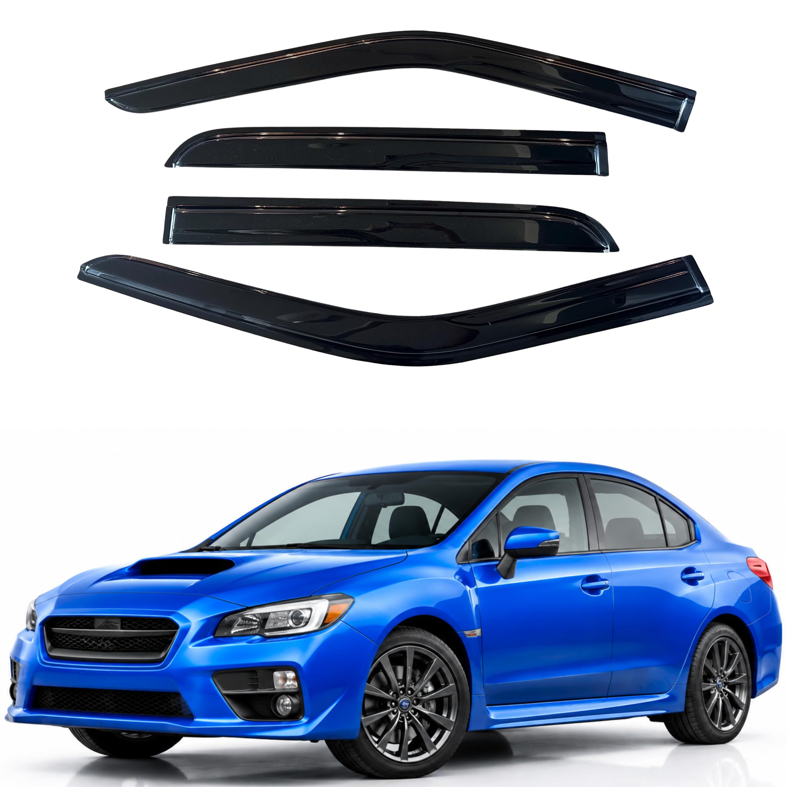 IG Window Visors Fit for 2015-2021 Subaru WRX, Out-Channel Rain Guards Vent Wind Deflectors 4PC, Car Accessories for 15-21 WRX