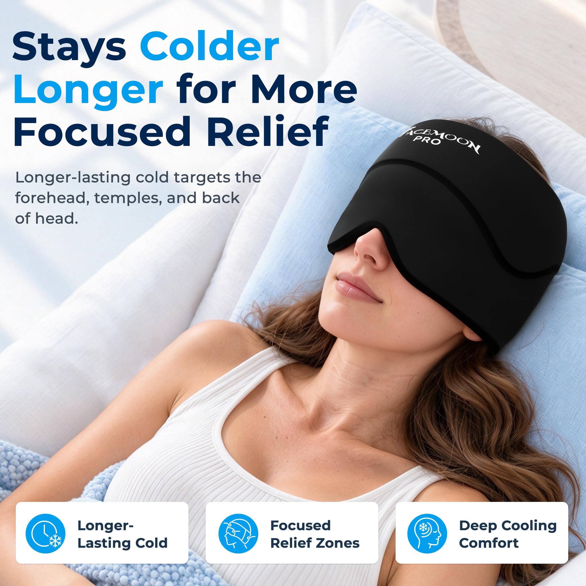 Migraine Relief Cap PRO: ContourRelief™ Extra Cooling Headache Hat Ice Pack — Amazon image 3