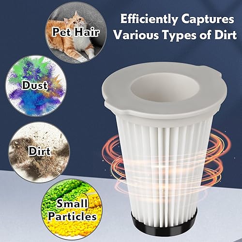 Miniatura 4 de Tomorotec Filtro de repuesto HEPA K3000 de alta eficiencia para aspiradora inalámbrica Kenmore, lavable y reutilizable para polvo, suciedad, pelo de